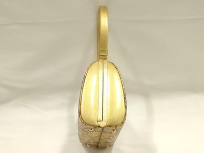 平和屋着物●和装小物　和装バッグ　ハンドバッグ　花柄　金彩　逸品　AABH6615ay