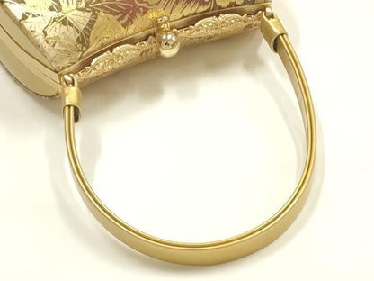 平和屋着物●和装小物　和装バッグ　ハンドバッグ　花柄　金彩　逸品　AABH6615ay