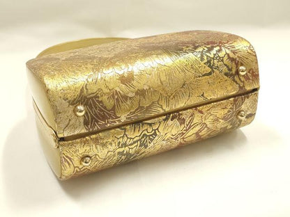 平和屋着物●和装小物　和装バッグ　ハンドバッグ　花柄　金彩　逸品　AABH6615ay