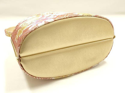 平和屋着物●和装小物　和装バッグ　ハンドバッグ　佐賀錦　花柄　金銀糸　逸品　AABH6616ay