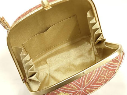 平和屋着物●和装小物　和装バッグ　ハンドバッグ　佐賀錦　花柄　金銀糸　逸品　AABH6616ay