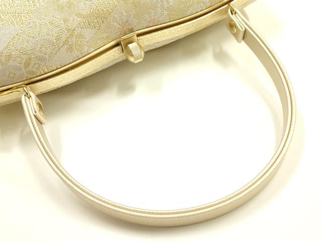 平和屋着物●和装小物　和装バッグ　ハンドバッグ　佐賀錦　花柄　金銀糸　逸品　AABH6617ay