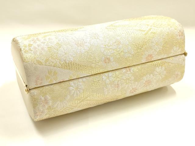 平和屋着物●和装小物　和装バッグ　ハンドバッグ　佐賀錦　花柄　金銀糸　逸品　AABH6617ay
