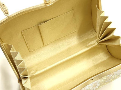 平和屋着物●和装小物　和装バッグ　ハンドバッグ　佐賀錦　花柄　金銀糸　逸品　AABH6617ay