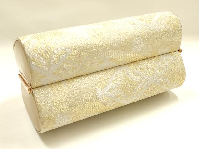 平和屋着物●和装小物　和装バッグ　ハンドバッグ　佐賀錦　吉祥花文　金銀糸　逸品　AABH6619ay