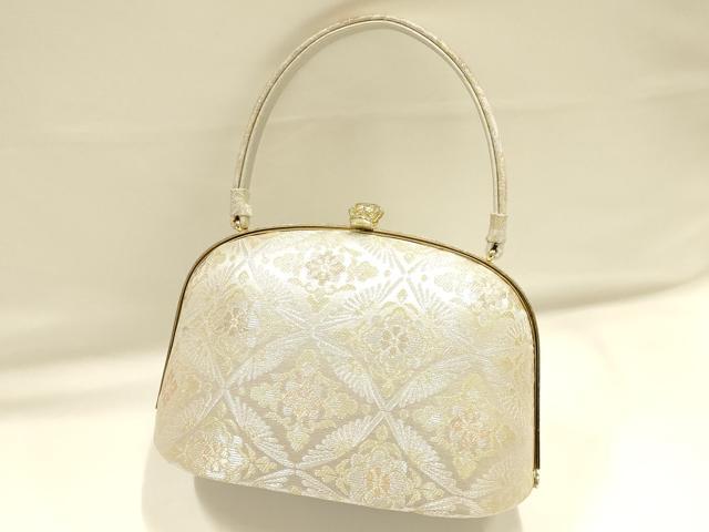 平和屋着物●和装小物　和装バッグ　ハンドバッグ　花七宝　金銀糸　逸品　AABH6620ay
