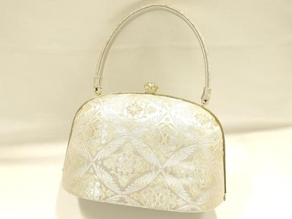 平和屋着物●和装小物　和装バッグ　ハンドバッグ　花七宝　金銀糸　逸品　AABH6620ay