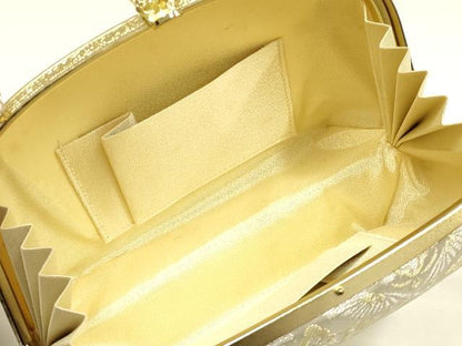 平和屋着物●和装小物　和装バッグ　ハンドバッグ　花七宝　金銀糸　逸品　AABH6620ay