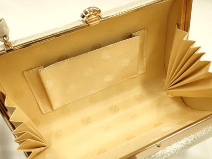平和屋着物●和装小物　和装バッグ　神田胡蝶　ハンドバッグ　金銀糸箔　逸品　未使用　AABH6622ay