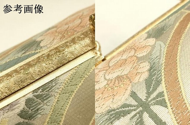 平和屋着物●和装小物　和装バッグ　ハンドバッグ　花七宝　銀糸　逸品　AABH6623ay