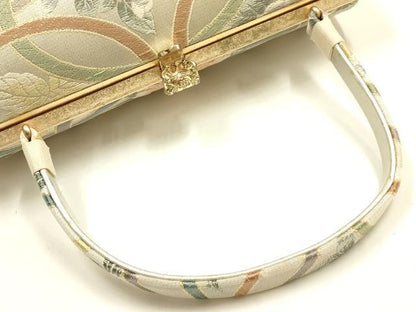 平和屋着物●和装小物　和装バッグ　ハンドバッグ　花七宝　銀糸　逸品　AABH6623ay