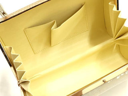 平和屋着物●和装小物　和装バッグ　ハンドバッグ　市松　花丸　金銀糸　逸品　AABH6624ay