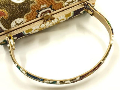 平和屋着物●和装小物　和装バッグ　ハンドバッグ　刺繍　帯地使用　金糸　逸品　AABH6625ay