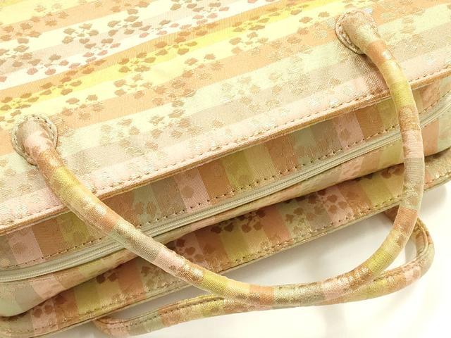 平和屋着物●和装小物　和装バッグ　ハンドバッグ　利休バッグ　梅鉢　金糸　逸品　AABH6627ay