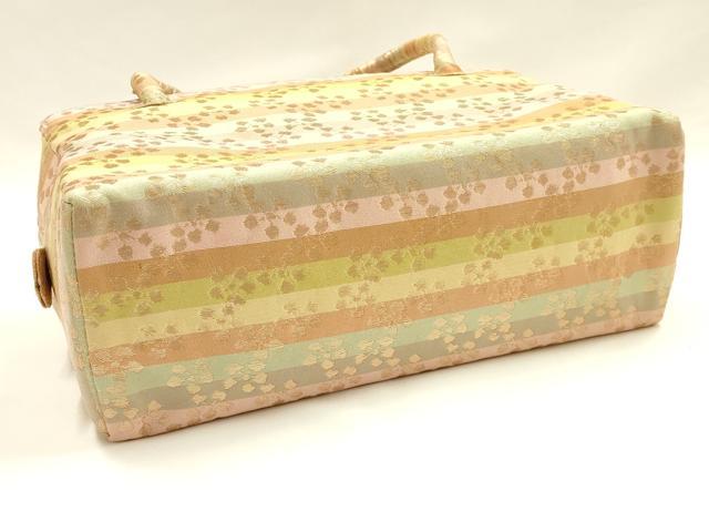 平和屋着物●和装小物　和装バッグ　ハンドバッグ　利休バッグ　梅鉢　金糸　逸品　AABH6627ay