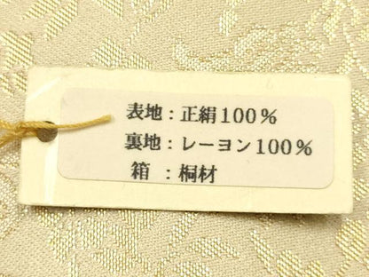 平和屋着物●和装小物　和装バッグ　ハンドバッグ　利休バッグ　更紗花文　金糸　逸品　未使用　AABH6628ay
