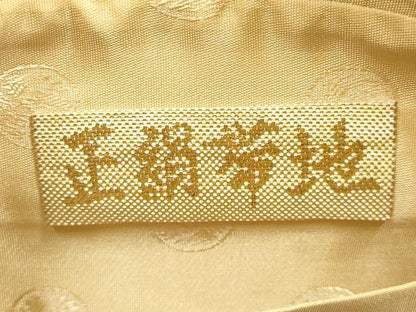 平和屋着物●和装小物　和装バッグ　神田胡蝶　ハンドバッグ　利休バッグ　帯地使用　組織　金銀糸　逸品　AABH6629ay