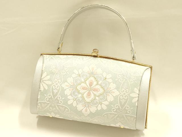 平和屋着物●和装小物　和装バッグ　ハンドバッグ　正倉院花文　金銀糸　逸品　AABH6631ay
