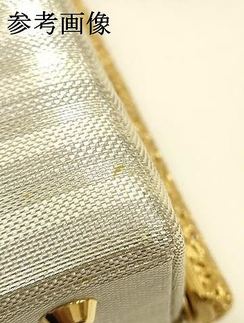 平和屋着物●和装小物　和装バッグ　ハンドバッグ　手織り　本金佐賀錦　毛利元博　銀糸　逸品　AABH6632ay