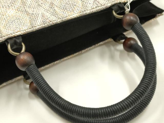 平和屋着物●和装小物　和装バッグ　ハンドバッグ　組織　木玉　金糸　逸品　未使用　AABH6635ay