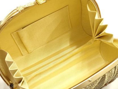 平和屋着物●和装小物　和装バッグ　ハンドバッグ　花柄　ビーズ　金銀糸　逸品　未使用　AABH6636ay