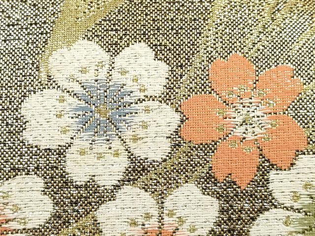 平和屋着物●和装小物　和装バッグ　ハンドバッグ　花柄　ビーズ　金銀糸　逸品　未使用　AABH6636ay