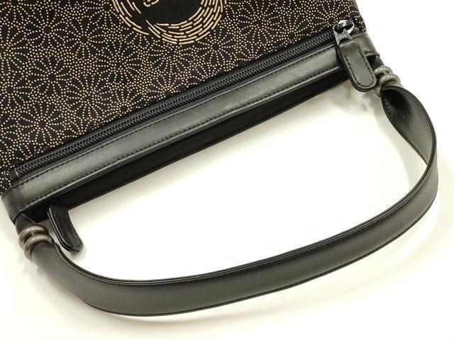 平和屋着物●和装小物　和装バッグ　甲州印傳　印傳屋　ハンドバッグ　菊文　鶴亀　松竹梅　逸品　AABH6637ay