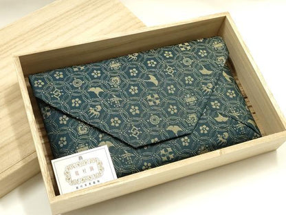 平和屋着物●龍村美術織物　和装小物　数寄屋袋　宗薫手銀杏文緞子　龍村錦　逸品　AABH6639ay