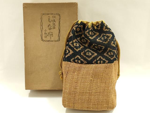 平和屋着物●古代原始布　科布　和装小物　しな布　小物袋　逸品　AABH6640ay