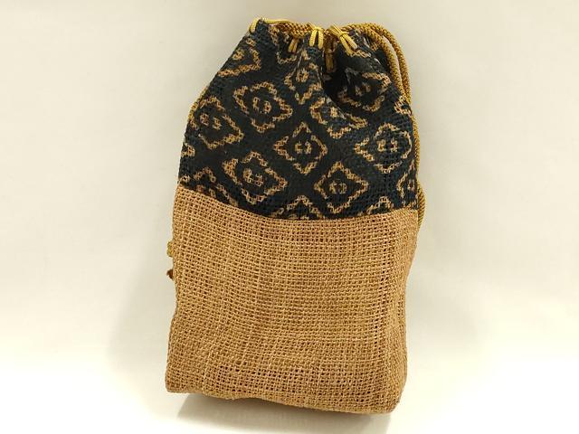 平和屋着物●古代原始布　科布　和装小物　しな布　小物袋　逸品　AABH6640ay