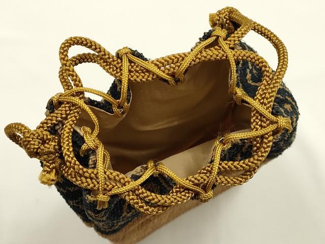 平和屋着物●古代原始布　科布　和装小物　しな布　小物袋　逸品　AABH6640ay