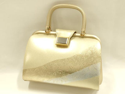 平和屋着物●和装小物　和装バッグ　ハンドバッグ　花柄　更紗　金銀彩　逸品　AABH6643ay