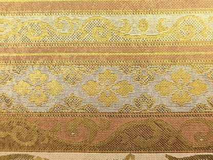 平和屋着物●和装小物　和装バッグ　ハンドバッグ　吉祥横段文　金糸　逸品　AABH6644ay