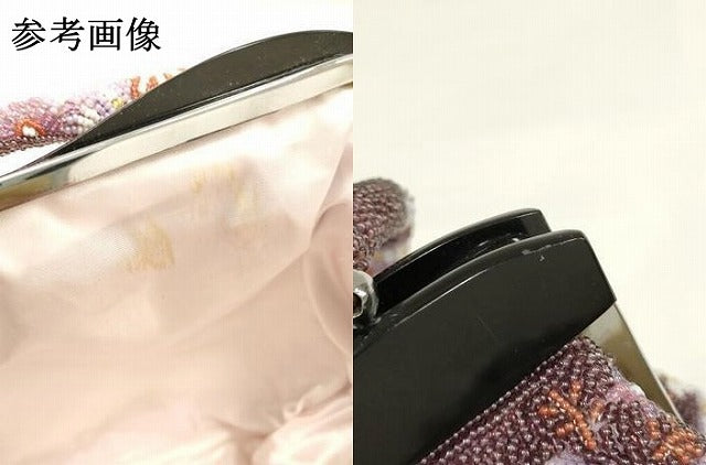 平和屋着物●和装小物　和装バッグ　ハンドバッグ　ビーズバッグ　花亀甲　逸品　AABH6654ay