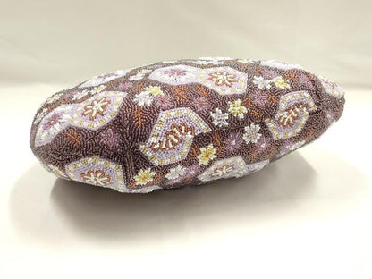 平和屋着物●和装小物　和装バッグ　ハンドバッグ　ビーズバッグ　花亀甲　逸品　AABH6654ay