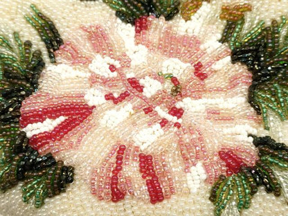 平和屋着物●和装小物　和装バッグ　ハンドバッグ　ビーズバッグ　花柄　逸品　AABH6655ｑ