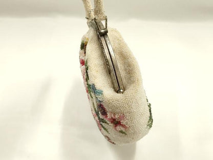 平和屋着物●和装小物　和装バッグ　ハンドバッグ　ビーズバッグ　花柄　逸品　AABH6655ｑ