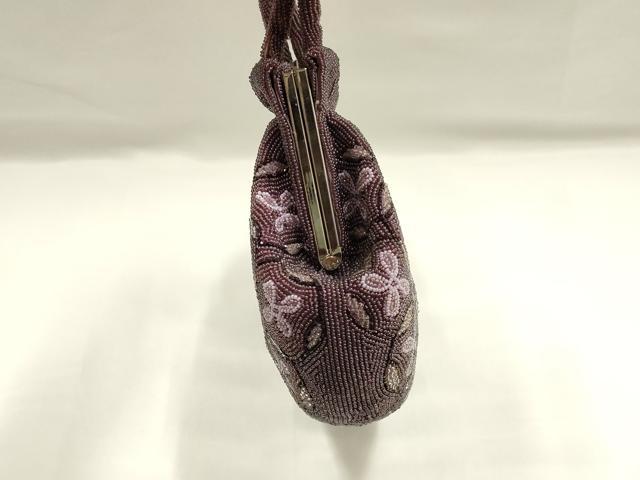 平和屋着物●和装小物　和装バッグ　ハンドバッグ　ビーズバッグ　花七宝　逸品　AABH6656ay