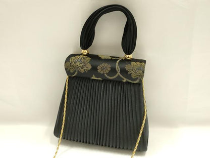 平和屋着物●極上  龍村美術織物　和装小物　和装バッグ　ハンドバッグ　チェーンバッグ　蔦草花文　金銀糸　逸品　AABH6658ay