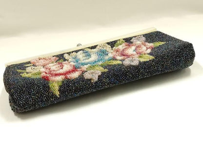 平和屋着物▼和装小物 和装バッグ クラッチバッグ ビーズバッグ 花柄 逸品 AABH6664ay