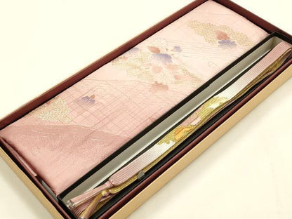 平和屋着物●和装小物　帯締め・帯揚げセット　高麗組 綾出し　暈し染め　金糸　金彩　逸品　未使用品あり　AABH6675ay