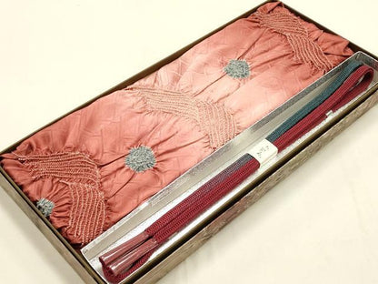 平和屋着物●和装小物　帯締め・帯揚げセット　御岳組　絞り　暈し染め　逸品　未使用　AABH6676ay