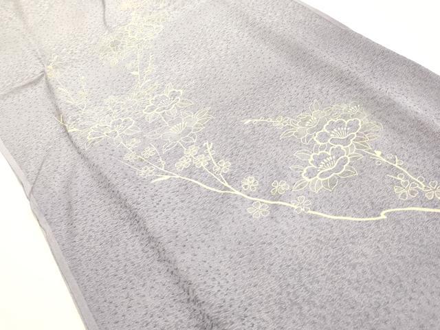 平和屋本店●和装小物　帯締め・帯揚げセット　丸組　枝花文　暈し染め　金糸　逸品　未使用　AABH6683ay