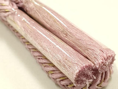 平和屋本店●和装小物　帯締め・帯揚げセット　丸組　枝花文　暈し染め　金糸　逸品　未使用　AABH6683ay