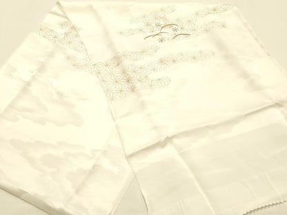 平和屋本店●和装小物　帯締め・帯揚げセット　礼装用　高麗組 綾出し　刺繍　金糸　金彩　亀房付き　逸品　未使用　AABH6684ay