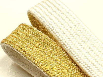 平和屋本店●和装小物　帯締め・帯揚げセット　礼装用　高麗組 綾出し　刺繍　金糸　金彩　亀房付き　逸品　未使用　AABH6684ay