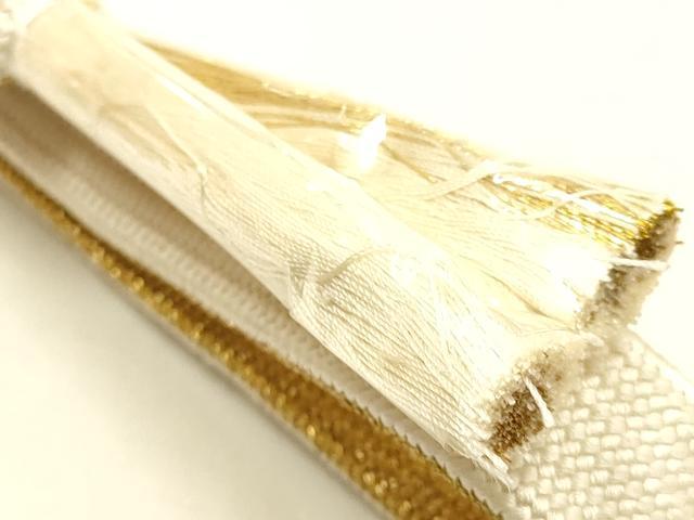 平和屋本店●和装小物　帯締め・帯揚げセット　礼装用　高麗組 綾出し　刺繍　金糸　金彩　亀房付き　逸品　未使用　AABH6684ay