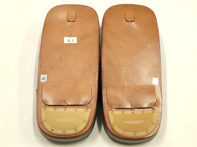 平和屋着物●男性　和装小物　雪駄　ホースヘア　本革底　逸品　未使用　AABH6696ay