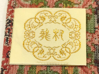平和屋着物▼極上  龍村美術織物　和装小物　卓布　経錦　円文白虎朱雀寿文錦　逸品　AABH6699ay