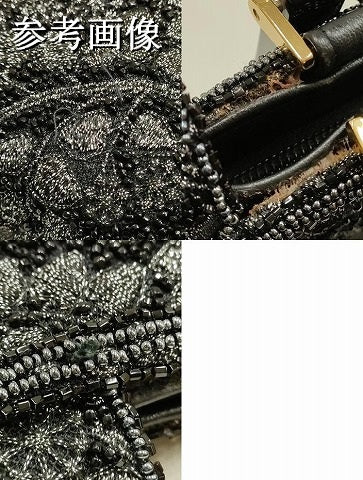 平和屋着物▼和装小物 和装バッグ ハンドバッグ ビーズ 花柄 銀糸 逸品 AABH6718ay